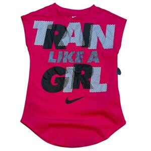Nike Girls Tee "Train Like A Girl" Pink Size Medium 6‎
